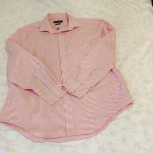 Calvin Klein. Men's Pink Striped Shirt 100% Cotton
